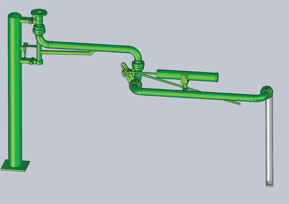 貴州貴陽市客戶定制采購的一批AL1401汽車頂部裝卸鶴管已發往使用現場(1)